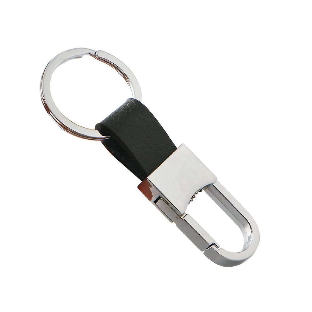 Men Women Metal Leather Car Keychain Creative Simple Everyday Key Ring Holder Vendita Economica