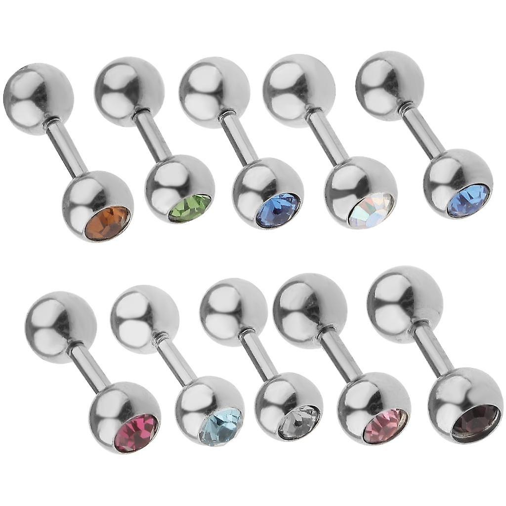 10 Pieces Stainless Steel Ear Tragus Ring Lip Tongue Bar Piercings Jewelry Vendite Flash
