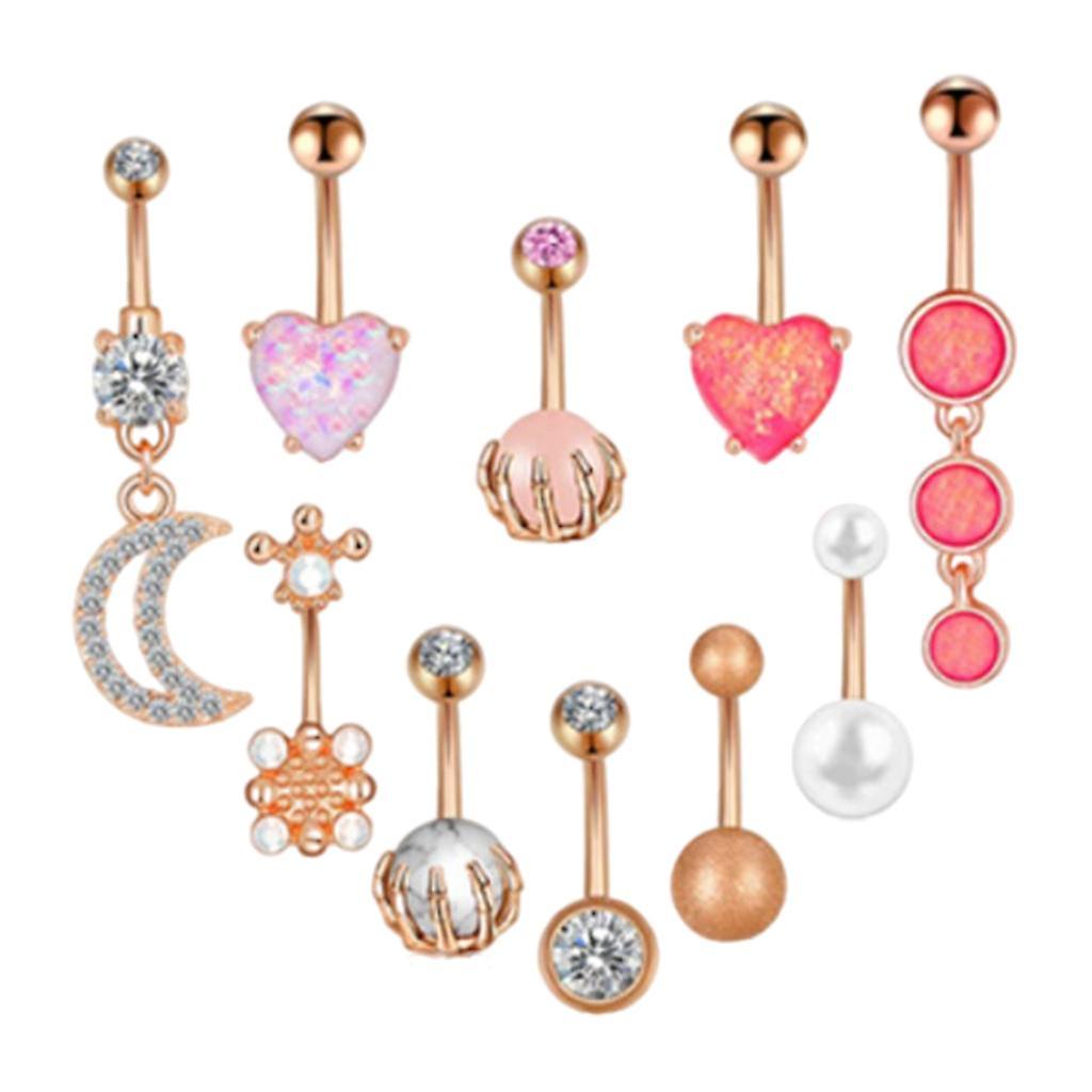 14g Stainless Steel Dangle Belly Button Rings Bar Body Piercing Jewelry Italia