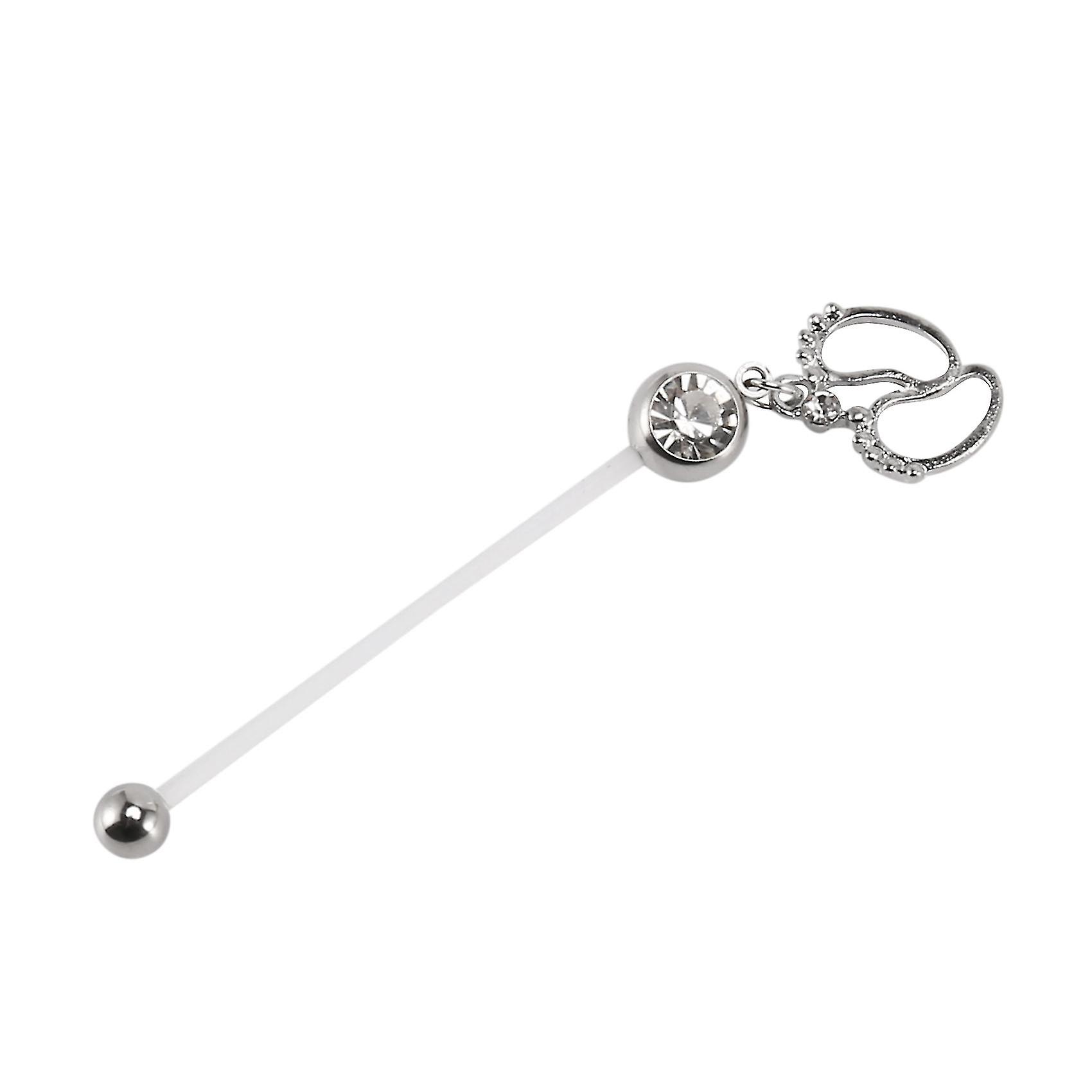 Flexible Pregnancy Maternity Belly Navel Bar Ring Body Piercing Baby Feet Soddisfazione Garantita