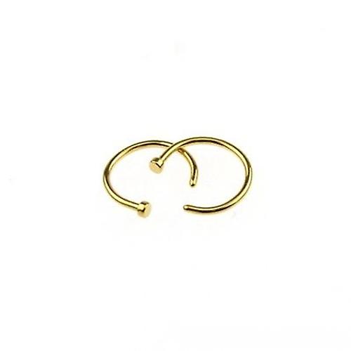 2pcs Stainless Steel Nose Ring Open Hoop Earrings Unisex Body Piercing Jewelry