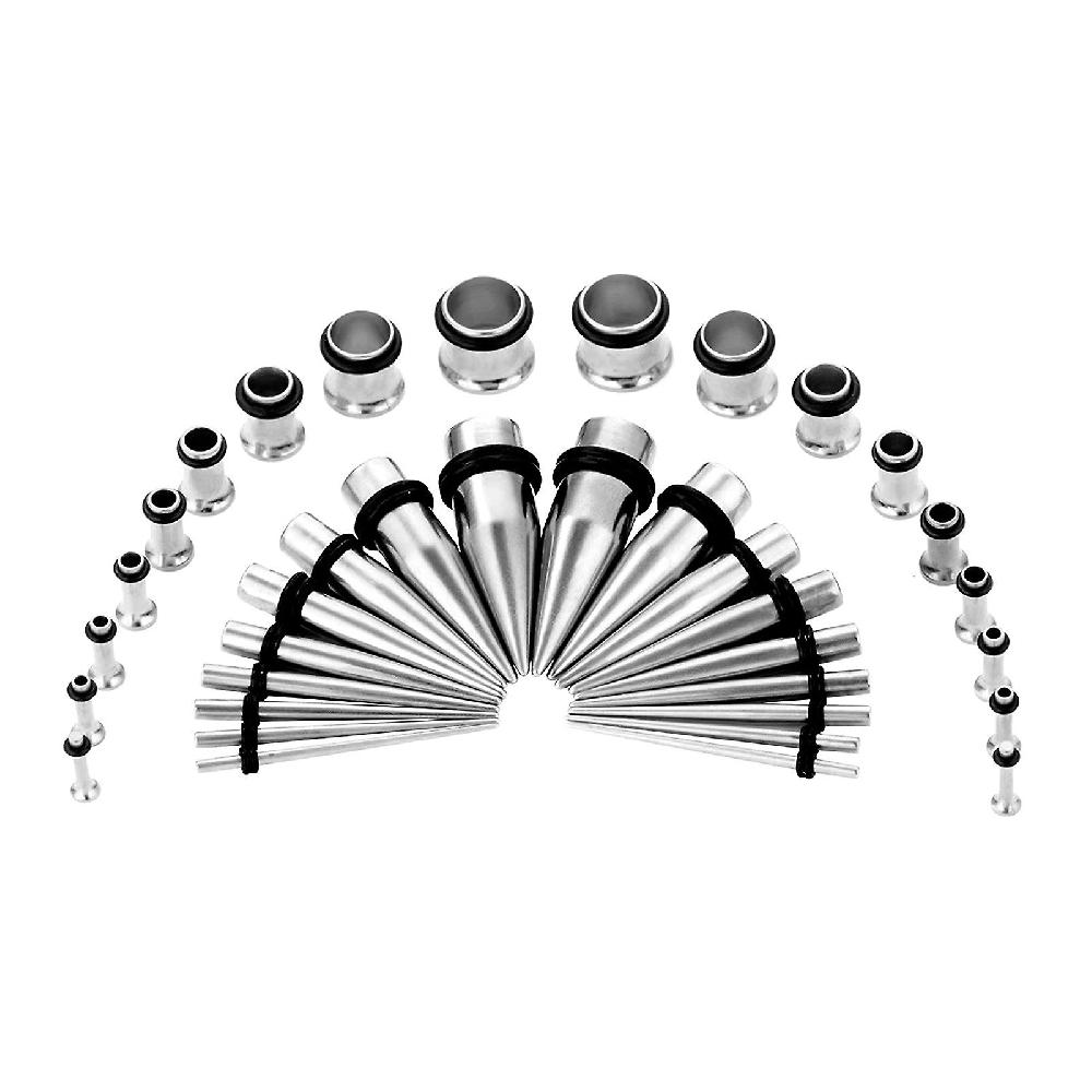 36pcs Ear Stretching Tapers Kit Stainless Steel Ear Gauges Body Piercing Jewelry Qinhai