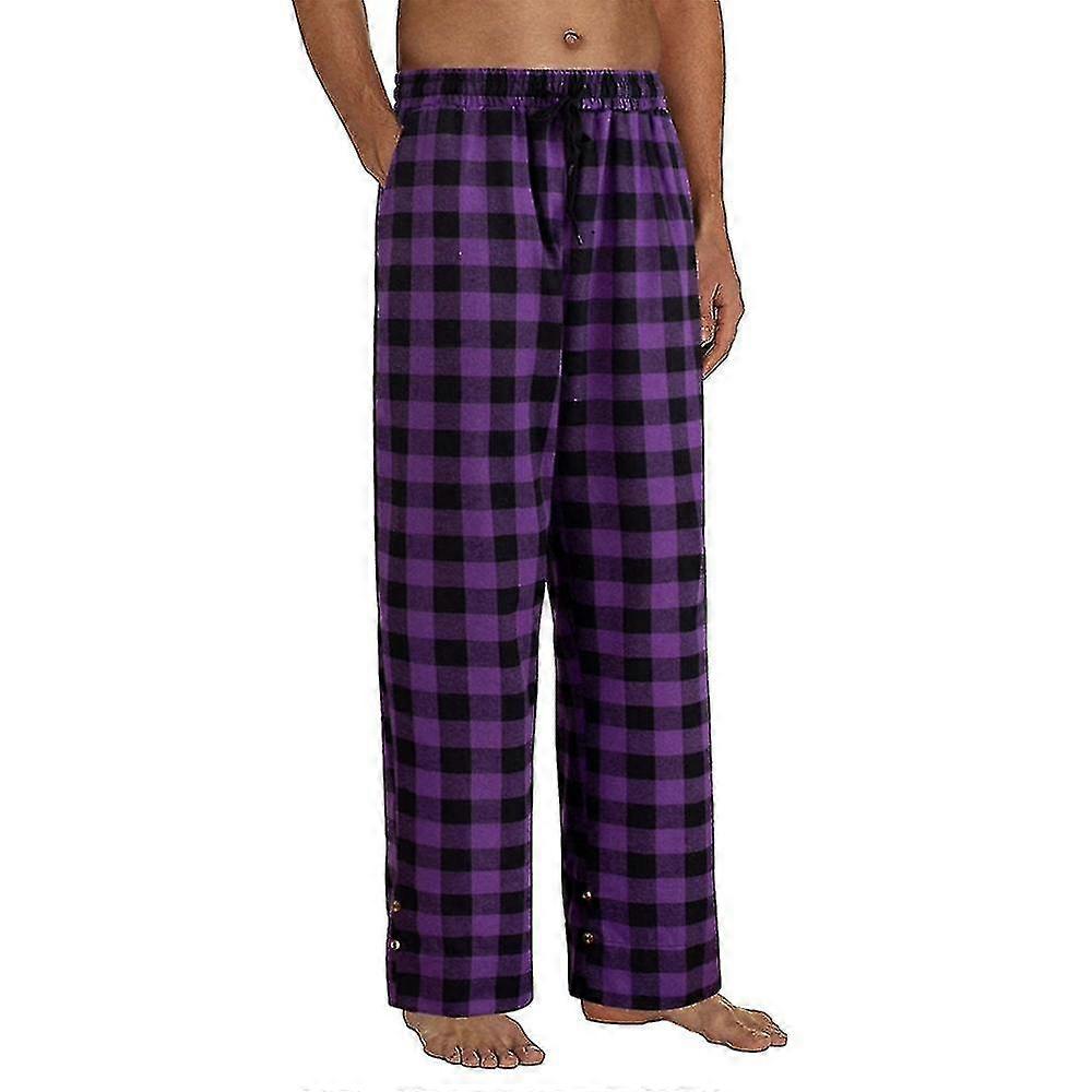 Mens Pajama Pants Christmas Plaid Pj Pants With Pockets Wide Leg Sleep Pants Vendita