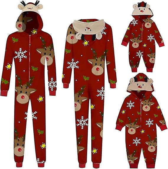 Christmas Pajamas For Family With Cute Hooded Christmas Onesies Pjs Matching Sets For Adults Kids Baby Negozi Online