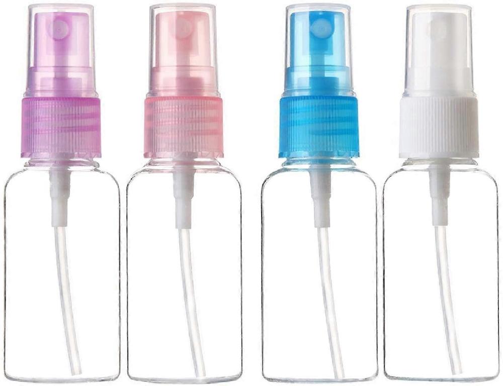 4PCS 30ML Small Portable Reusable Plastic Fine Mist Perfume Spray Bottle Transparent Empty Spray Sprayer Bottle Cosmetic Spray Bottles (30ML4) Saldi Di Fabbrica