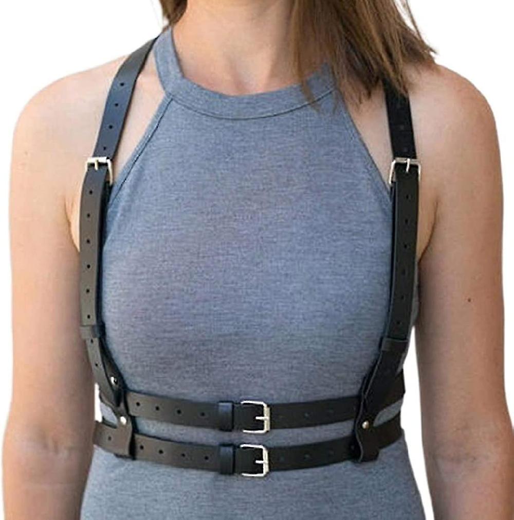 Cintura con imbracatura in vita Punk catena per il corpo alla moda gioielli per il corpo regolabili Black Goth Rave