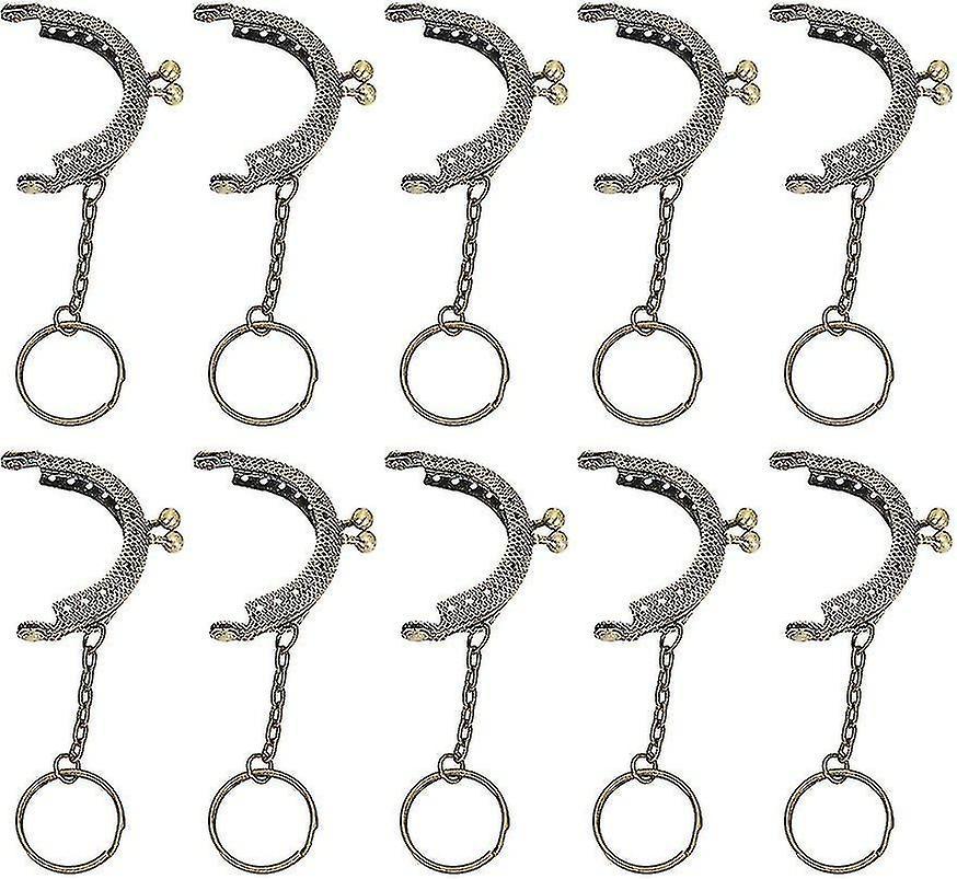 10pcs Metal Purse Frame Kiss Clasp Lock Wallet Frame Craft Decorations Diy Semicircle Chain 5cm Sottocosto