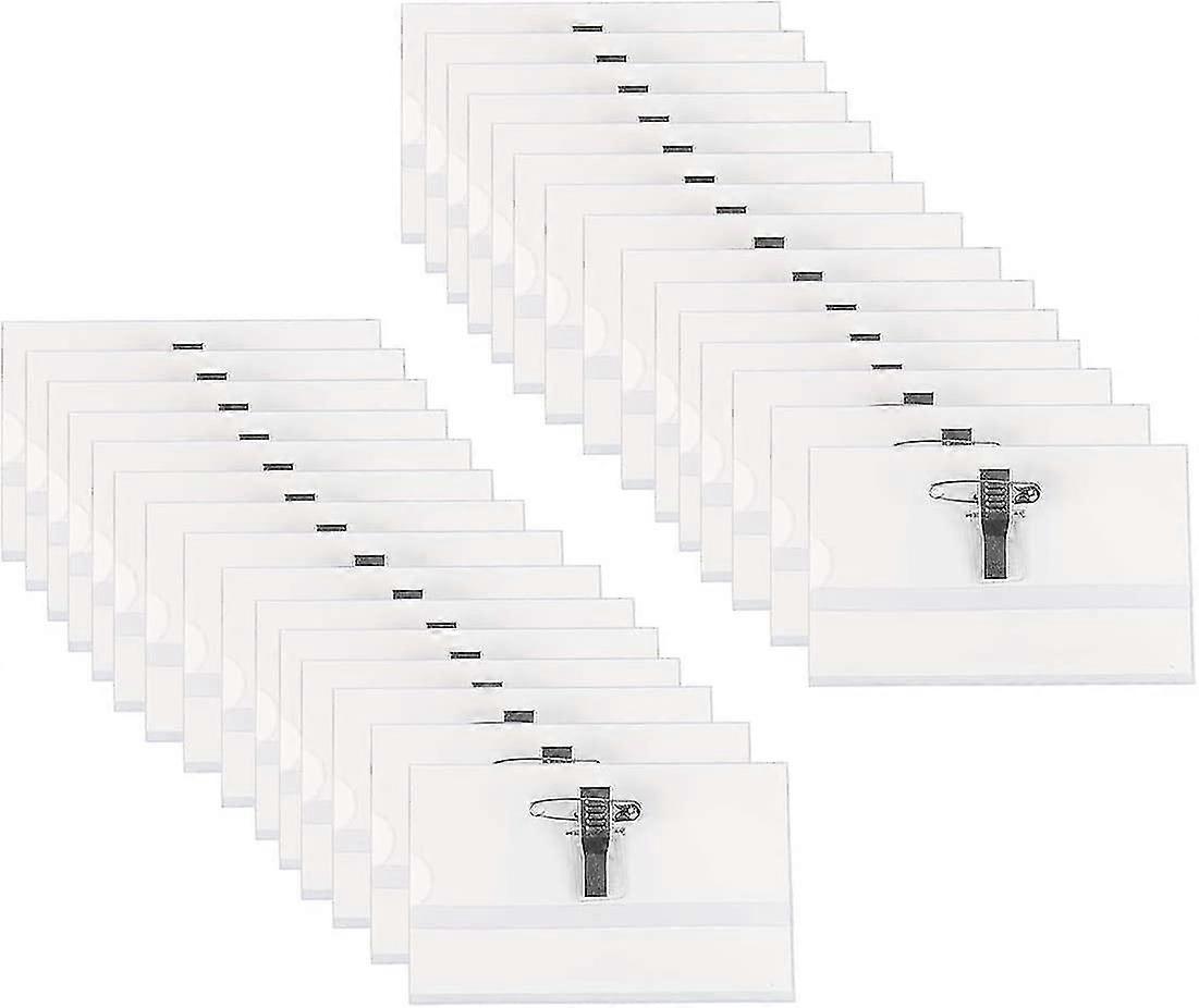 Id Name Badge Holders Clear Waterproof Plastic Card Sleeves (name Badges Holder)(30pcs) Saldi