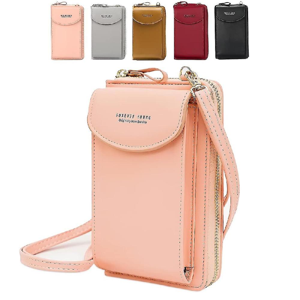 Crossbody Phone Bag For Women Leather Ladies Cross Body Handbags Mobile Phone Pouch With Long Strap Zips Card Slots Vendita Economica