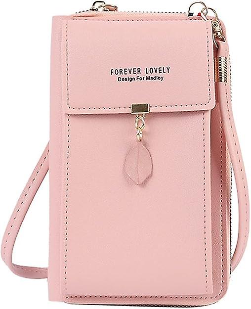 Crossbody Phone Bag Fashion Pu Shoulder Bag With Zipper Mobile Phone Wallet Bags With Three Layers Small Items Storage Bag With Metal Leaves Italia