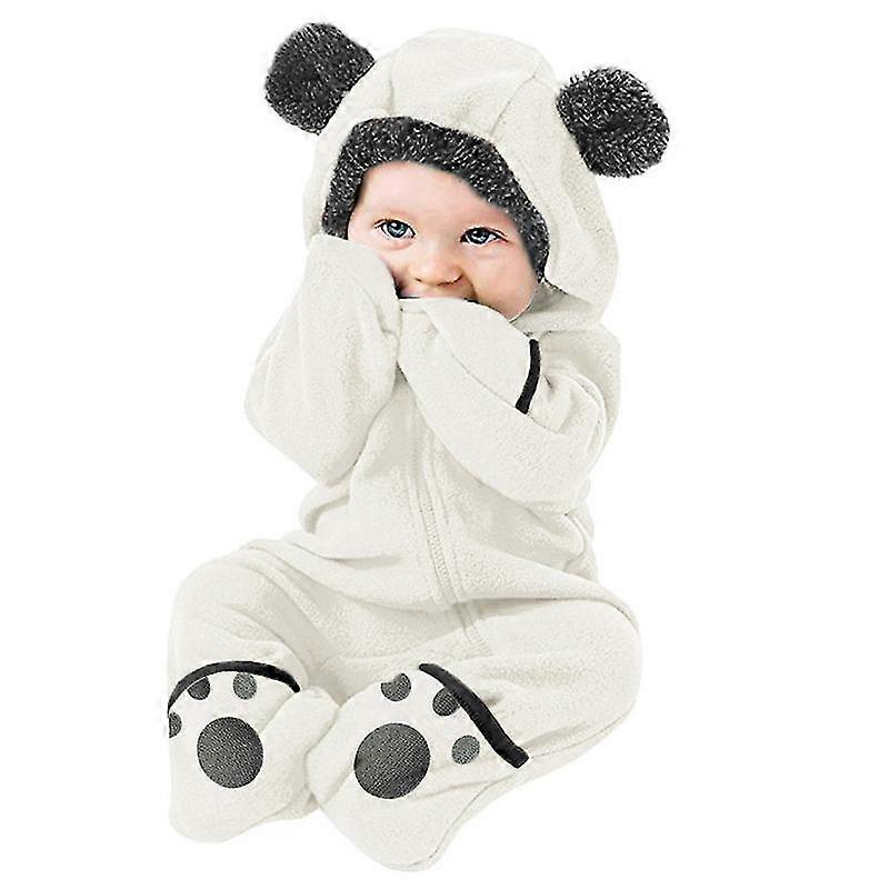Christmas Gifts For Boys And Girls Bear Feet Polar Fleece Hooded Bodysuit Autumn And Winter Romper Super Saving Price
