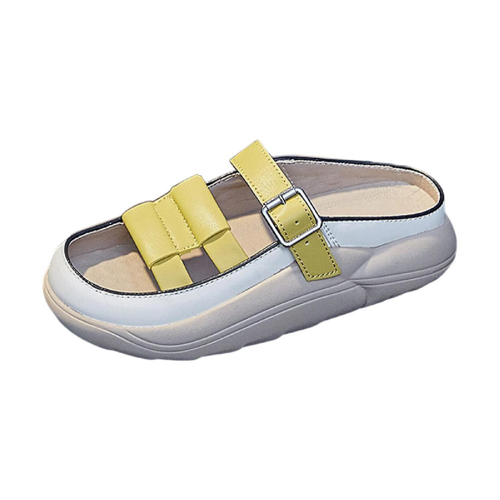 Women's Slide Sandals Waterproof Soft Slip On Flat Sandal Floor Slides Shoes 36 Yellow Presa