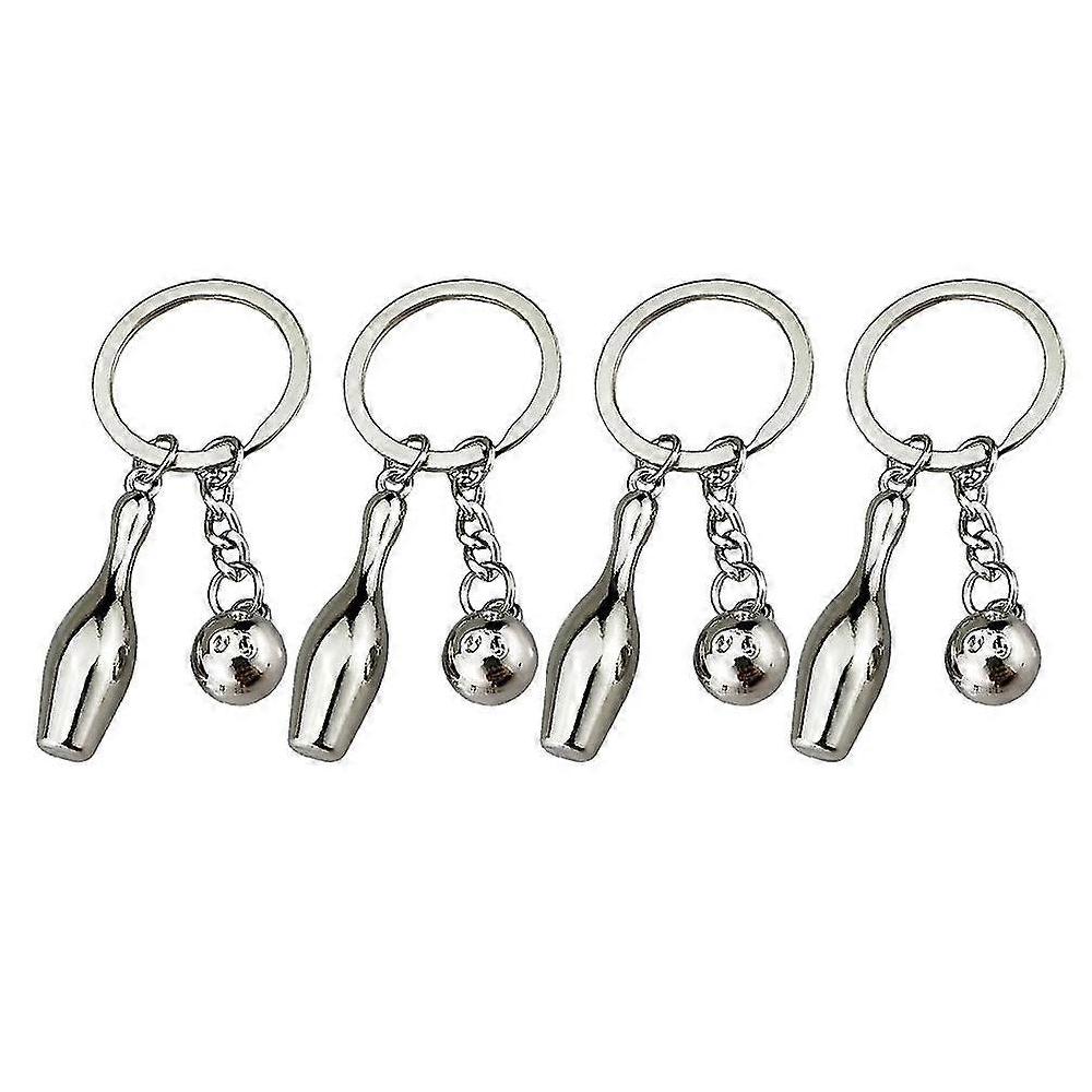 4 Pcs Tennis Keychain Bowling Pendant Bowling Key Chain Sports Key Rings Bowling Keychain Vendite Flash