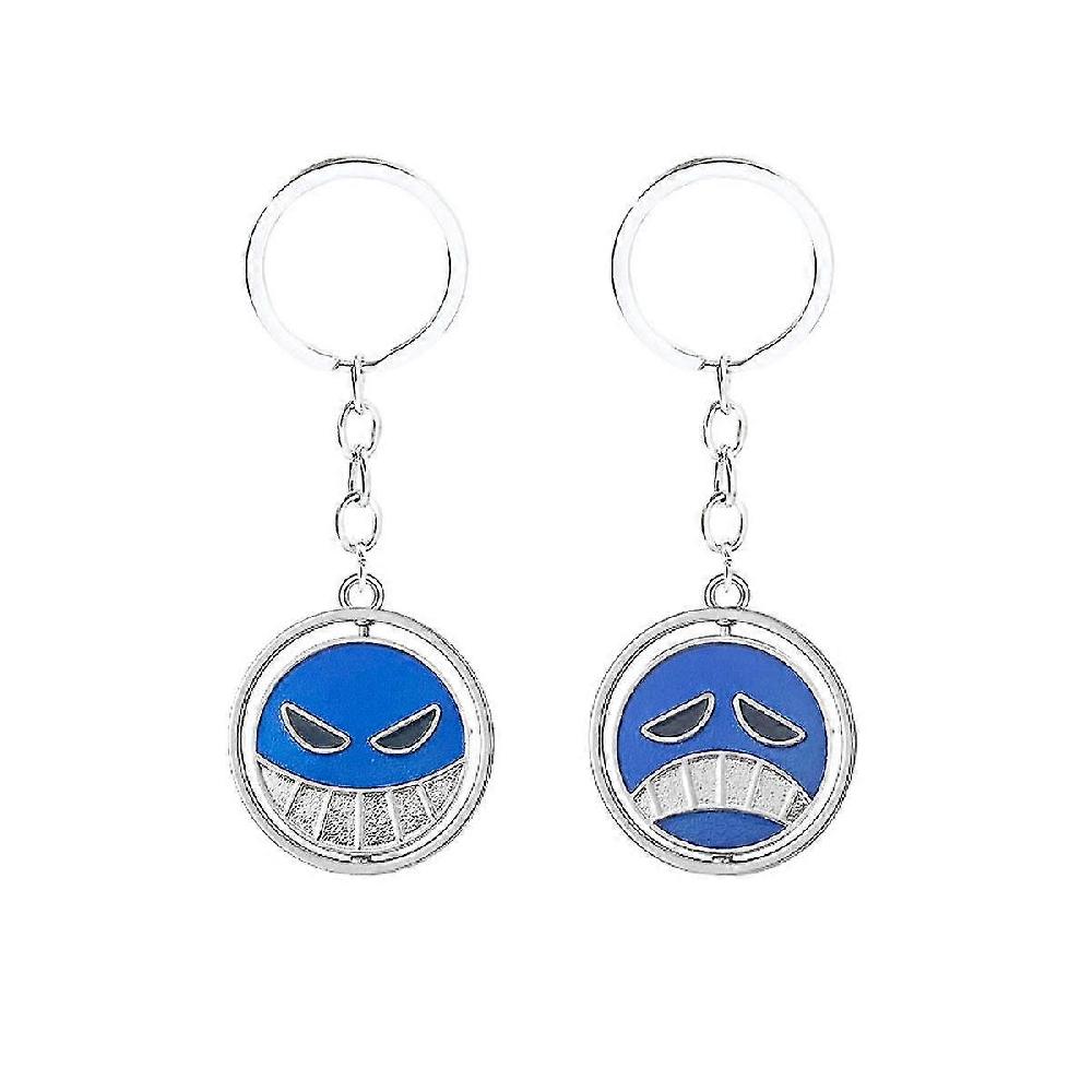 2pcs S Ace Turnable Anime Key Chain Key Ring Bag Pendant Keyring