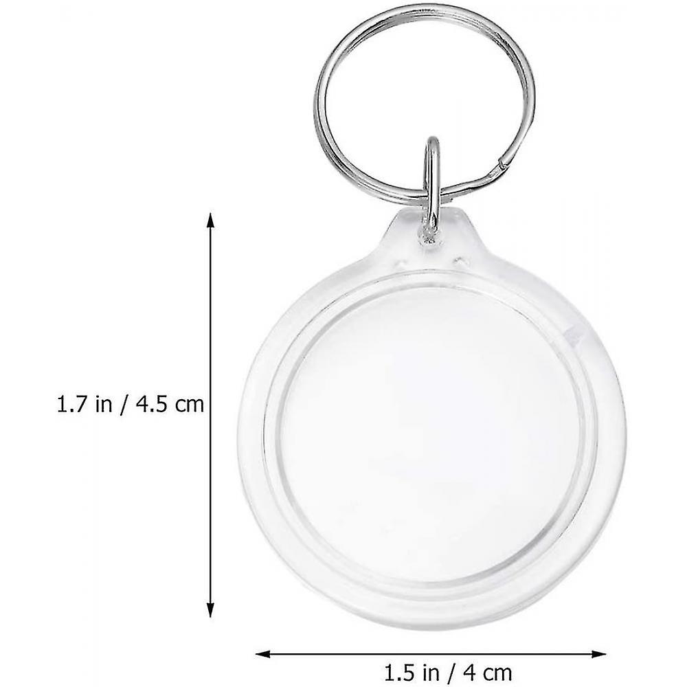 100 pz Acrilico Portachiavi Acrilico Foto Portachiavi Circolare Foto Portachiavi Vuoto Portachiavi Trasparente Photo Frame Portachiavi kid GG [ Sconto di tempo limitato