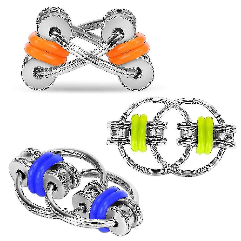1pcs Metal Chain Toy Anti Stress Adult Fidt Toys Ycle Chain Keychain Stress Relief For Adult Kids Toys Offerta esclusiva