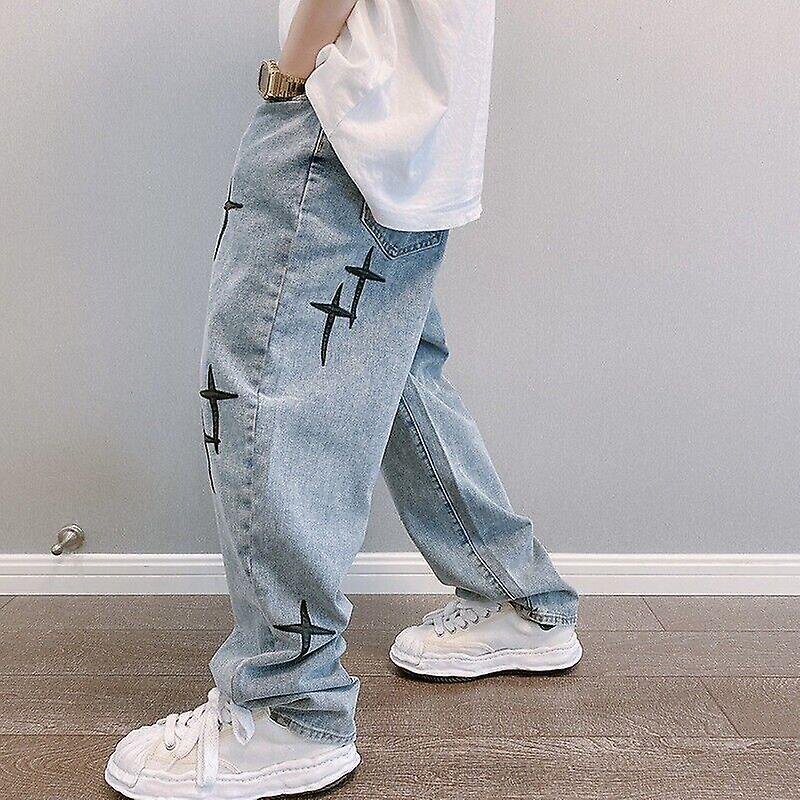 Jeans Men's Straight Loose Loose Autumn New Trend Casual Men's Wide Leg Pants Latest stili