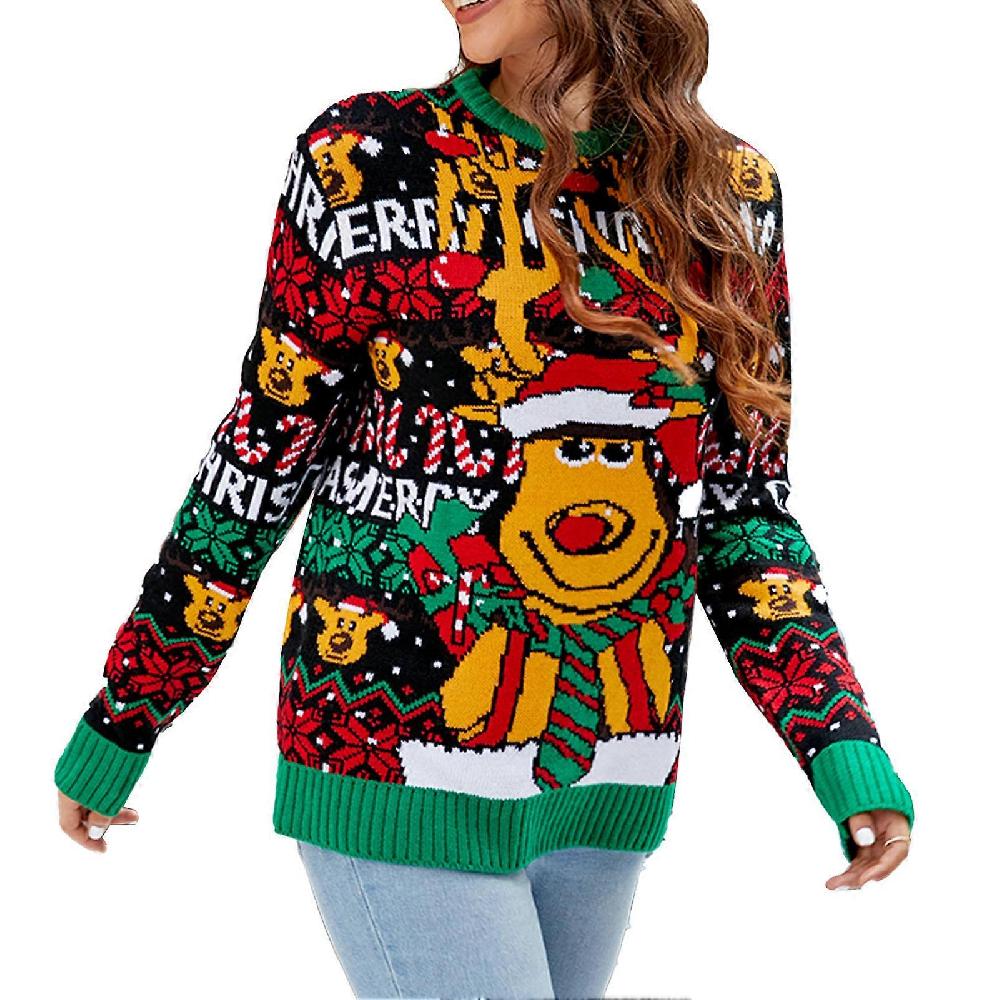 Christmas Sweaters Comfortable Crew Neck Long Sleeve Christmas Sweaters Casual Christmas Sweatshirt for Women A1072 Elk Christmas Sweater XL Offerta speciale della fabbrica