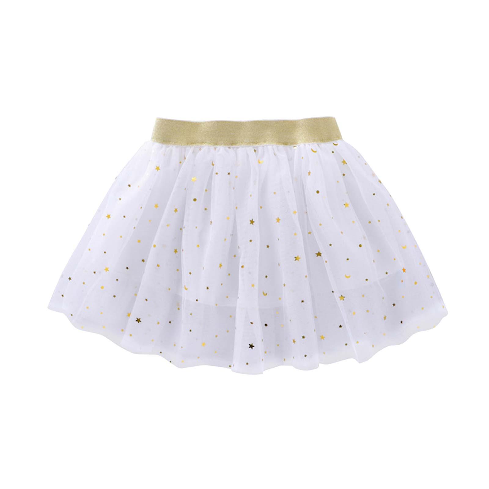 Summer Skirts For Women 2023 Toddler Girls Cute Party Dance Solid Color Net Yarn Sequins Stars Tulle Nuovo