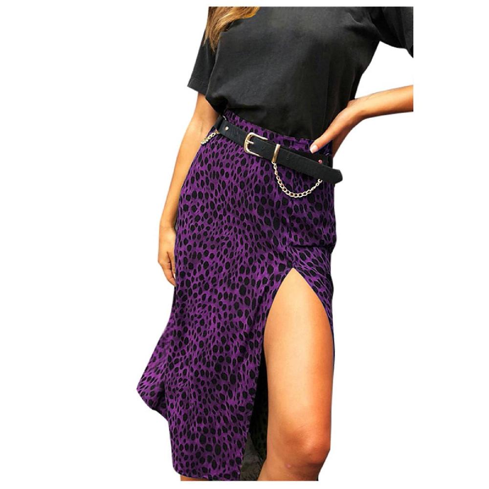 Summer Skirt Women Sexy Skirt High Waist Leopard Printed Slimming Slit Buttocks A-line Skirt Qualità Garantita