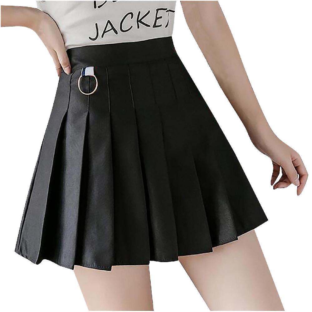Women Skirt Women'S Solid Color A-Line High Waist Culottes Short Skirt Pleated Skirt Sottocosto
