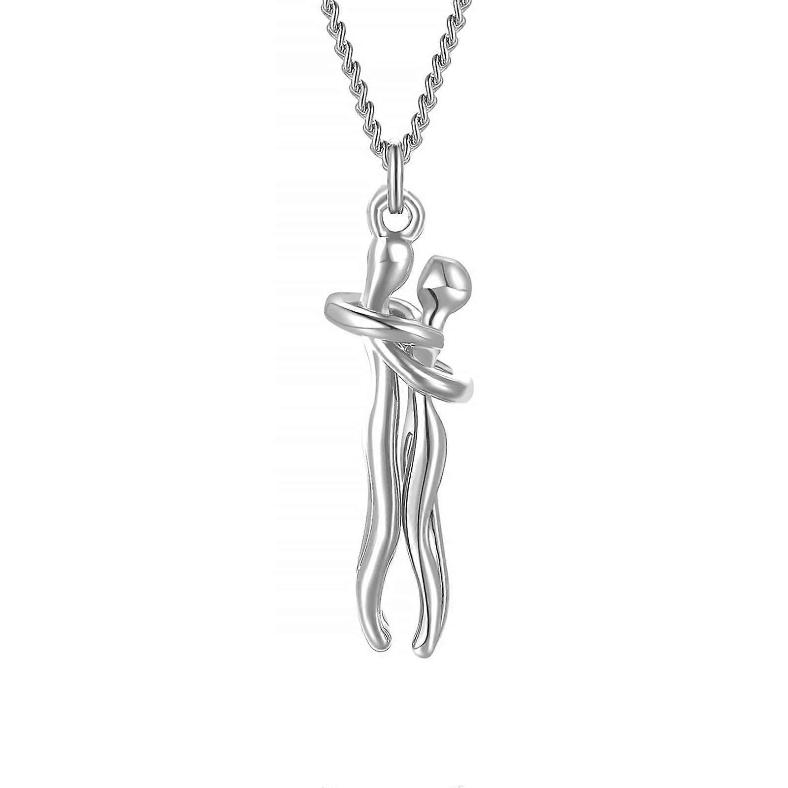 Love Pendant Necklace Women Jewellery Gift Couple Hug Kissing Chain Fashion Promotion Nuova