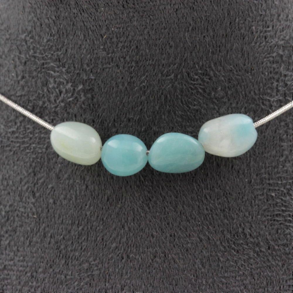 4 Amazonite pearl necklace from Brazil Stainless steel chain Offerta Pasqua