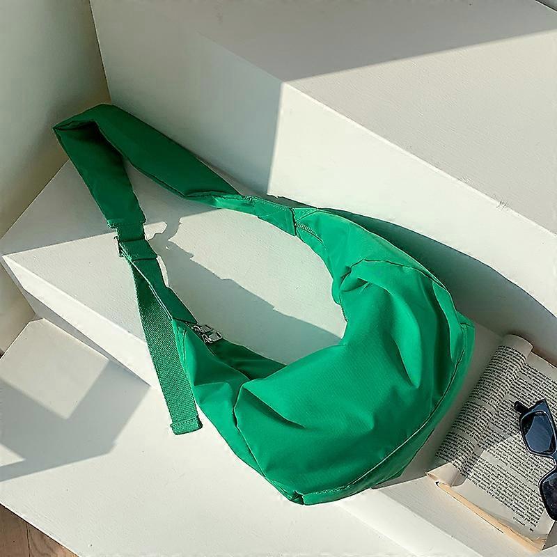 Large capacity dumpling bag female student shoulder bag trendy casual wide shoulder strap nylon crossbody bag female Grandi sconti