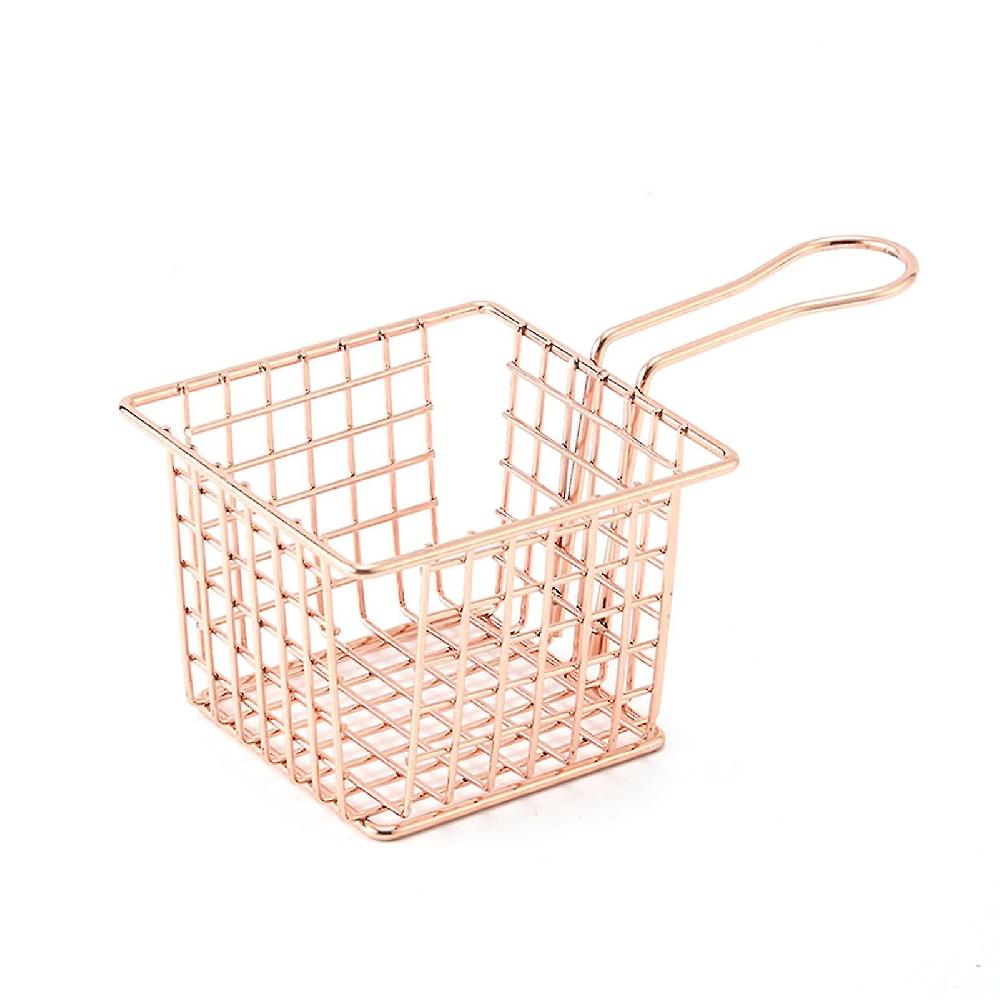French Fry Holder Basket with Handle - Rose Gold for Home and Restaurant Negozi Online