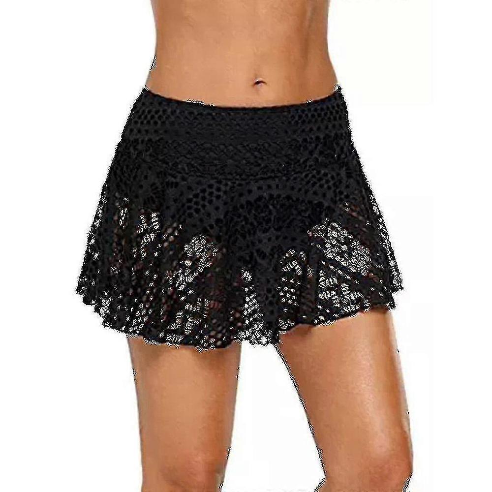 Women's Lace Crochet Skirted Bikini Bottom Swimsuit Excellent In Vendita