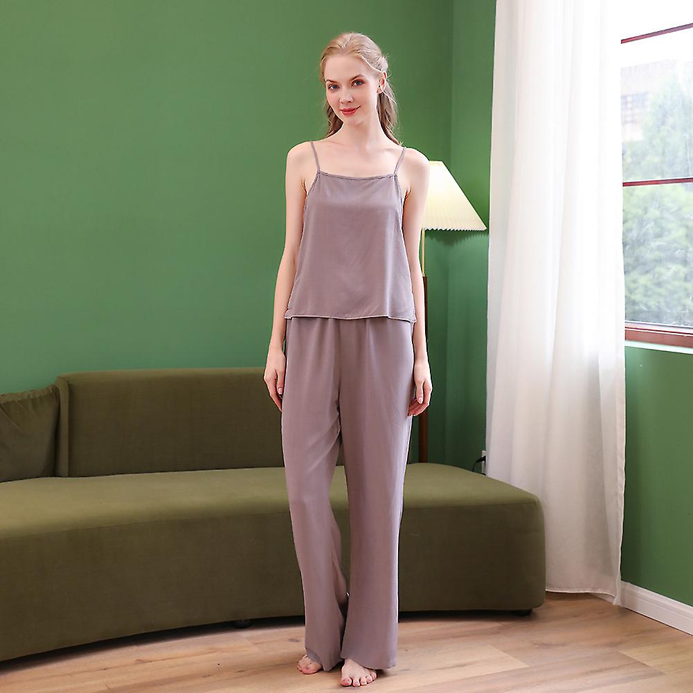 2022 New Style Pajamas Women's Summer Thin Artificial Cotton Suspender Pants Comfortable Leisure Women's Home Suit Cyber Monday