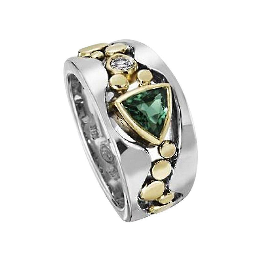 Creative Hollow Inlaid Green Zircon Ring Engagement Party Jewelry Size 6-10 2025
