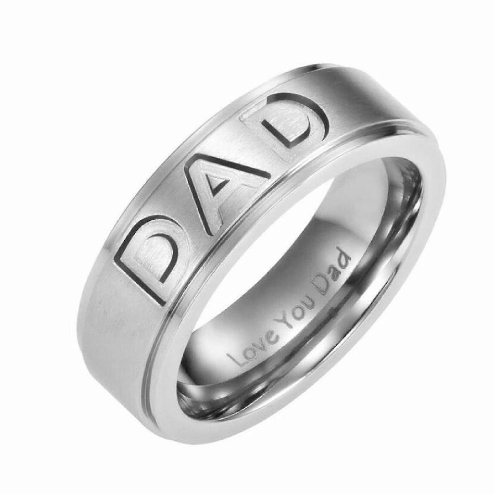 Fashion Letter Dad Ring Men's Titanium Steel Ring Jewelry Ring 1pc Promozione Limitata