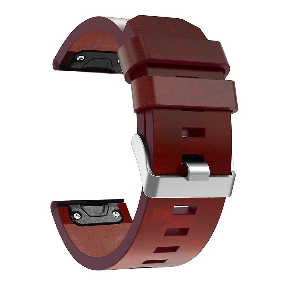 For Garmin Fenix 5x (without Sewing Thread) Leather Strap Nuova