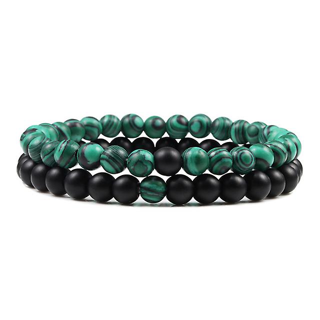 Set Bracciale Coppie Distanza Nero Bianco Naturale Pietra Lavica Tigre Occhio Perline Braccialetti Yoga Per UOMINI Donne Gioielli Corda Elastica Latest fashion