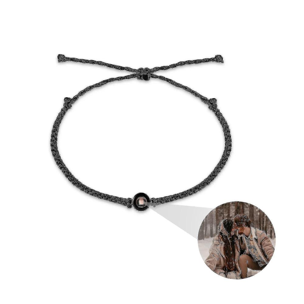 " I Love You" Projection Charm Bracelet Couples Adjustable Braided Rope Bracelets_b Ultimo giorno