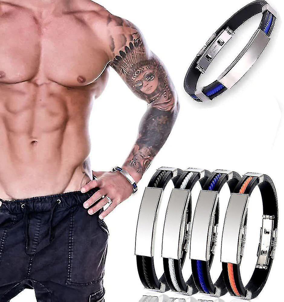 2x Titanium Detox Lymphunclog Wristband Braccialetti magnetici da uomo per l'energia