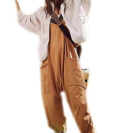 Loose Zipper Patch Pocket Camisole Jumpsuit 50% di sconto con spedizione gratuita