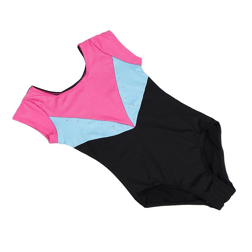 Girl's Gymnastics Leotards Sleeved Ballet Dance Athletic Bodysuit 6(5-6y) Trasporto libero internazionale