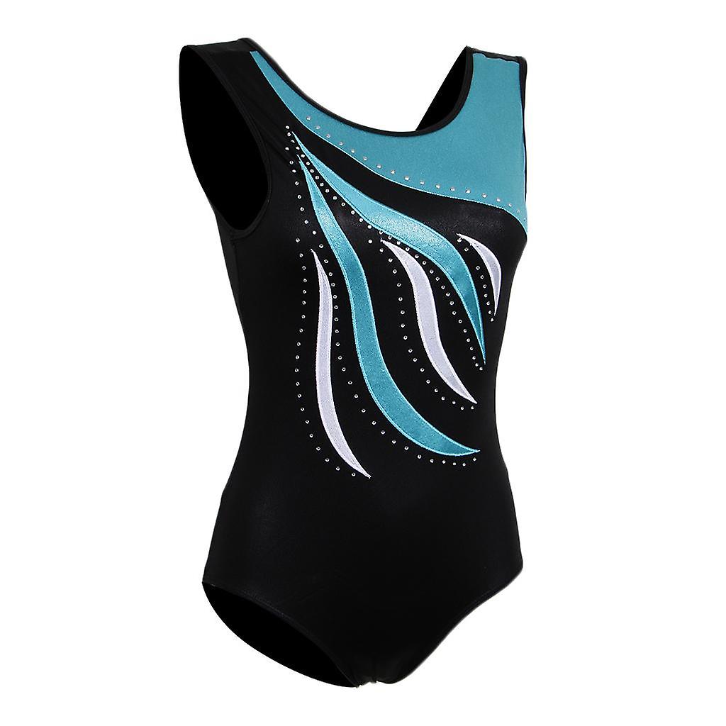 Shiny Crystal Girls Ballet Dance Gymnastics Leotards Tank 11-12 Years Blue Sconti questo mese