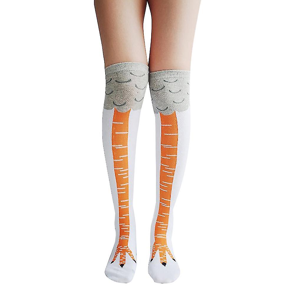 1pair/pack Gift Chicken Paws Party Women Stockings Leg Cartoon Custume Knee High Comprare a buon mercato