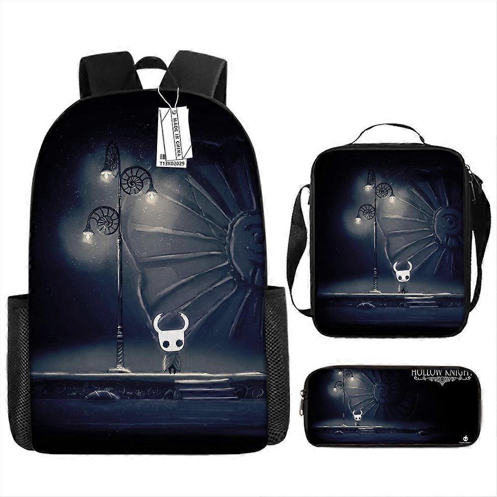 Zaino Cartone Animato Hollow Knight Studenti Delle Scuole Primarie E Secondarie Set Di Tre Pezzi Per Il Tempo Libero Dello Zainetto 11 -HGDMV Comprane uno, ottenene uno gratis