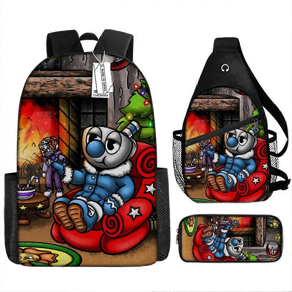 Cuphead Cuphead Zaino stampato per bambini Studente della scuola primaria Zaino a matita Borsa a tracolla 37 -HGDMV Offerte giornaliere