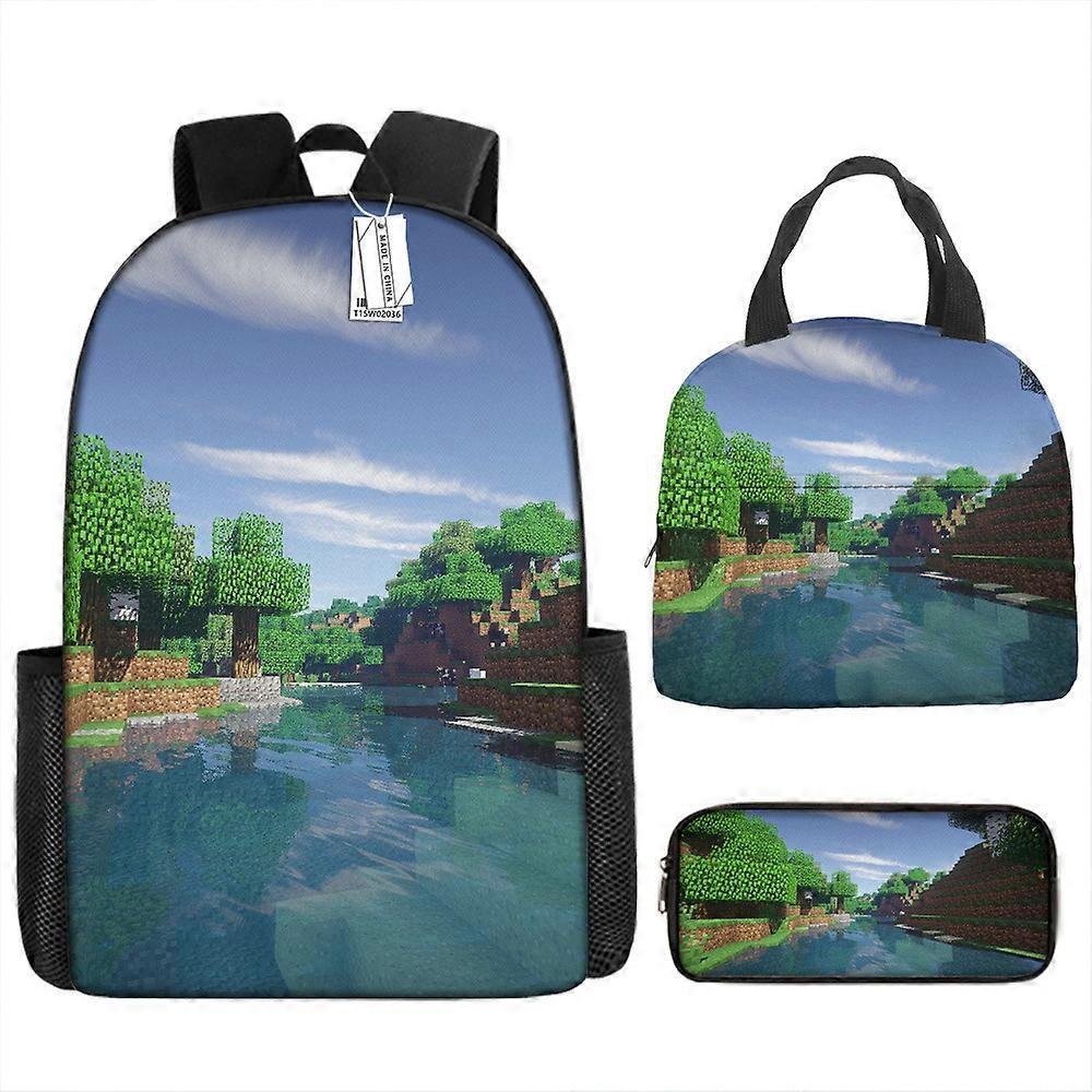 Cartoon My World Zaino Stampato Studente Della Scuola Primaria E Secondaria Schoolbag Lunch Bag Matita Borsa Set di Tre Pezzi 21 -HGDMV Offerte speciali