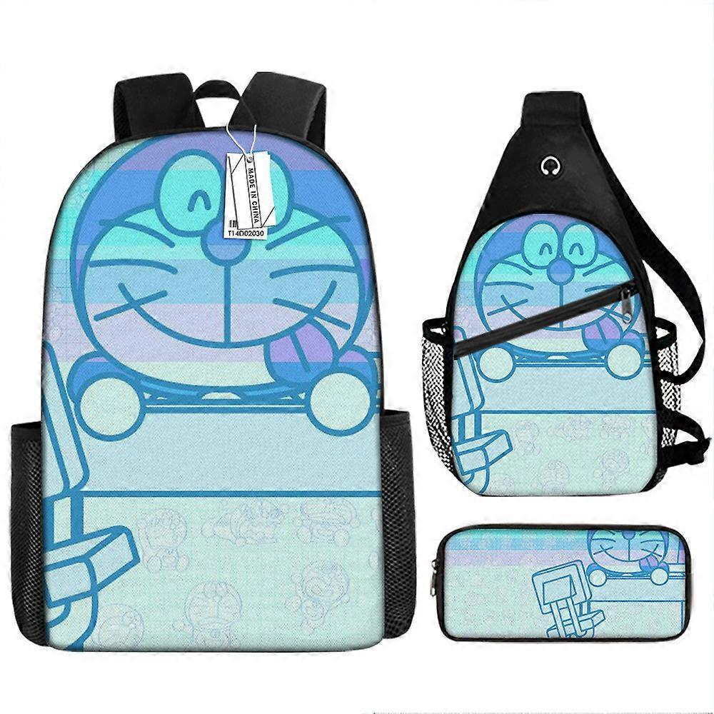 Nuovo zaino per bambini Doraemon borsa a tracolla zaino per studenti delle scuole primarie e secondarie set di tre pezzi 5 -HGDMV Rilascio limitato