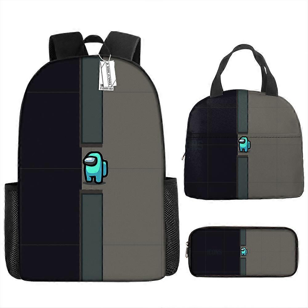 Cartoon Among Us Zaino Stampato Scuola Primaria E Secondaria Studente Schoolbag Lunch Bag Matita Borsa Tre Pezzi Set 10 -HGDMV Only for today