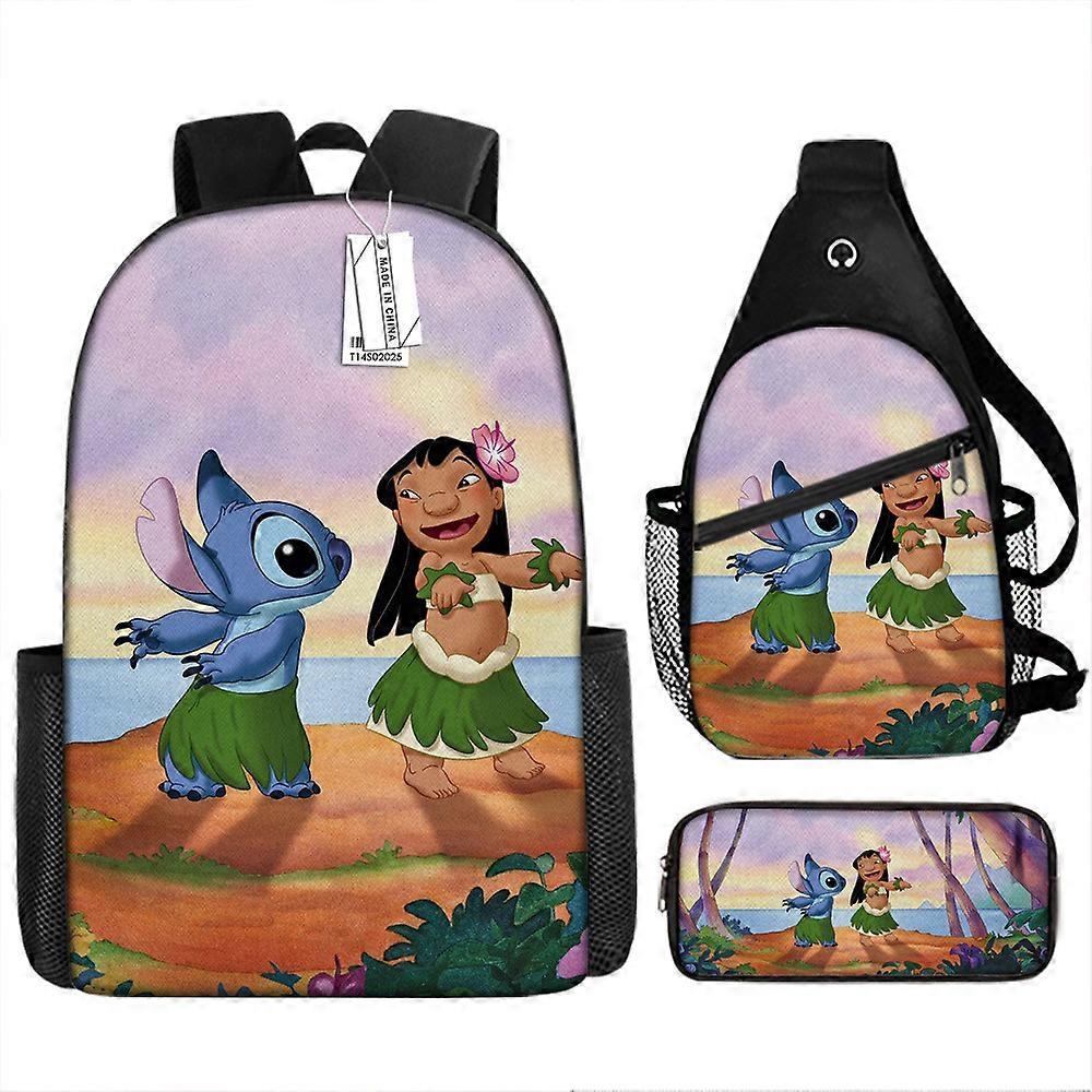 Nuovo Stitch Zaino Stampato Per Bambini Scuola Materna Studente Sacchetto Matita Astuccio Set di Tre Pezzi 16 -HGDMV Discount Store per i nuovi prodotti
