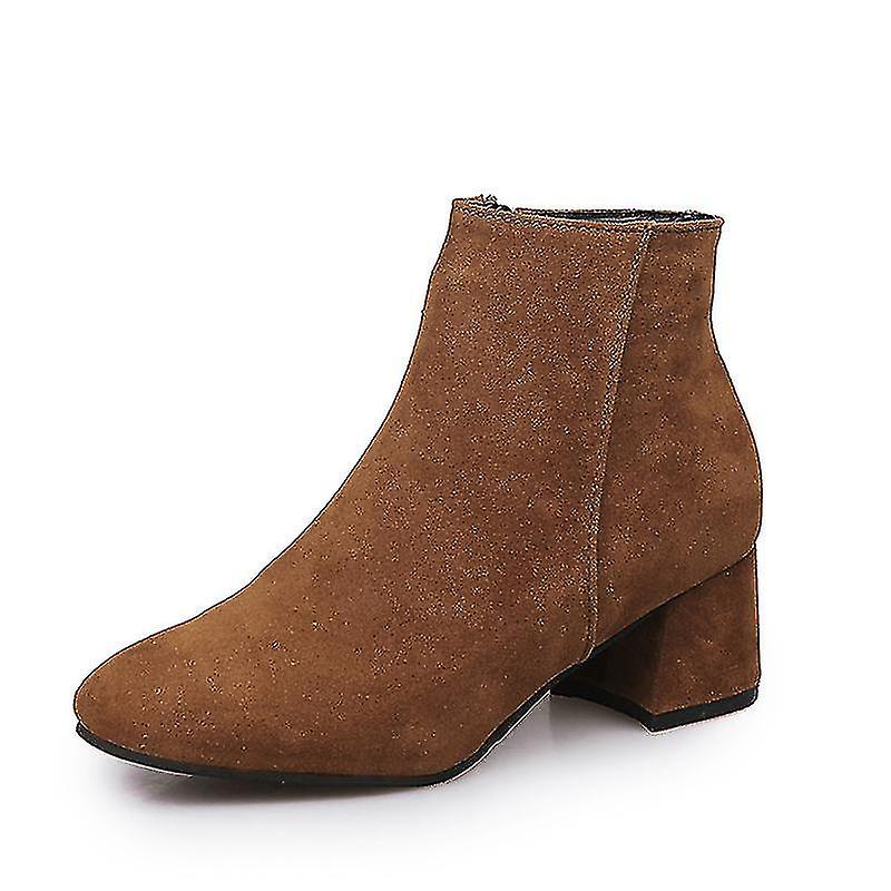 Women's Ankle Pu Mid Calf Low B Heel Booties Back Zipper Short Sconti questo mese