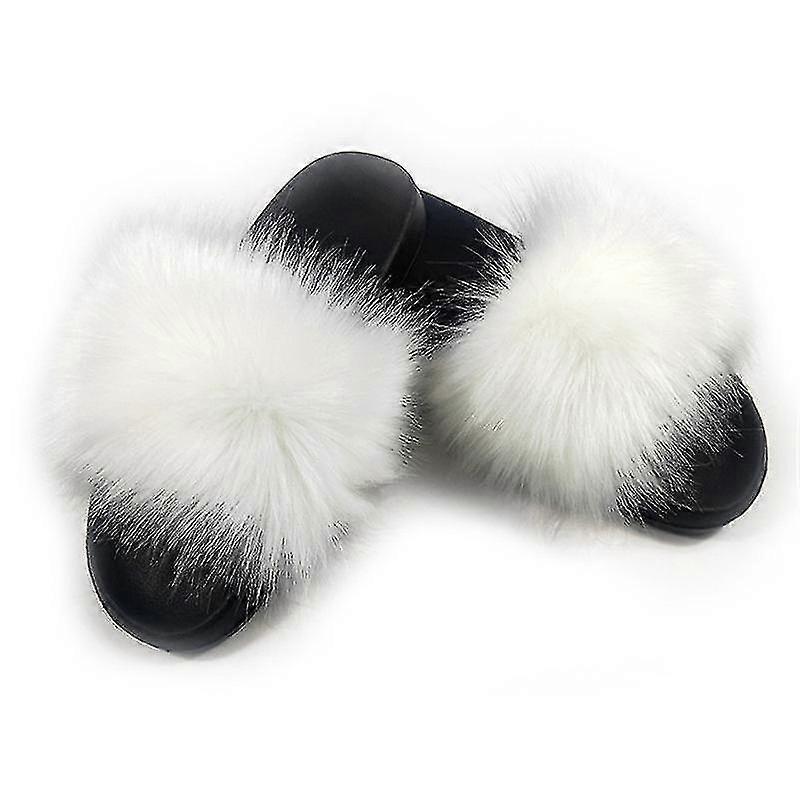 Diapositive in pelliccia sintetica da donna multicolori pantofole in pelliccia carina a punta aperta sandali in pelliccia comodi con pelliccia soffice Spedizione Gratuita
