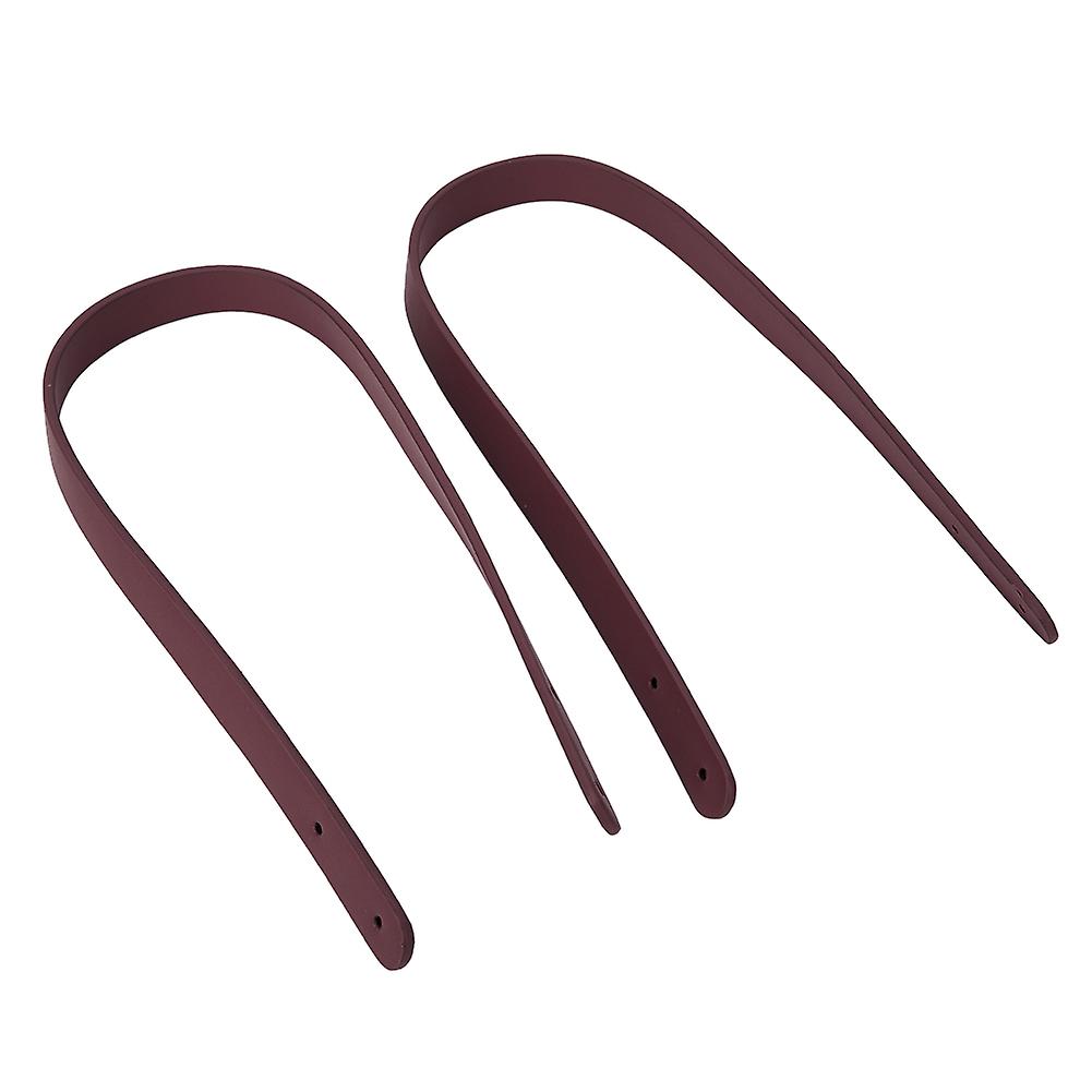 Hand Strap for DIY Handbags 2Pcs Split Leather with 8 Sets Light Gold Rivet Set Wine Red Vendite Flash